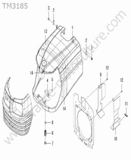 ISEKI - TM3185 : Capot moteur