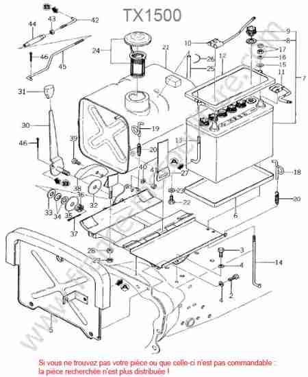 ISEKI - TX1500 : Reservoir  batterie