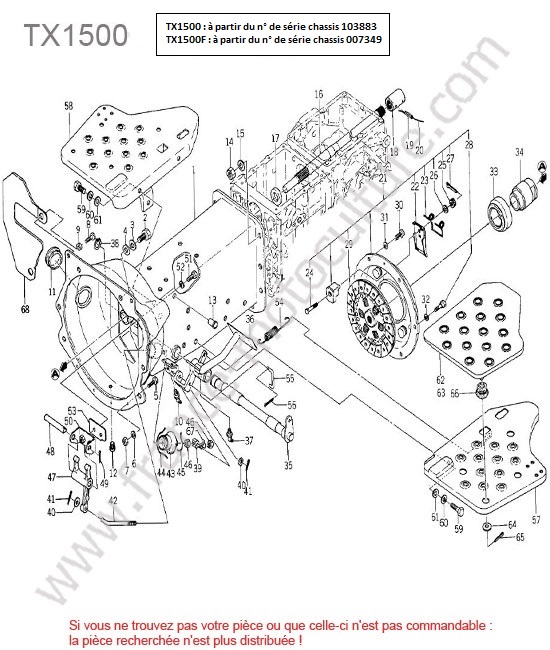 Embrayage >007349 ISEKI TX1500