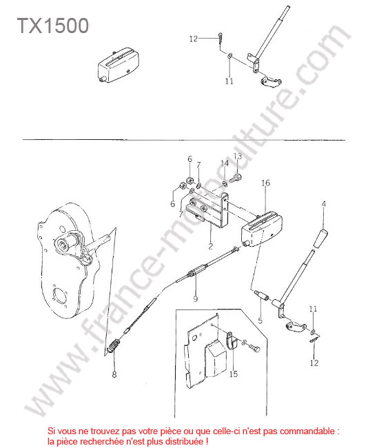 Commande prise force avant ISEKI TX1500