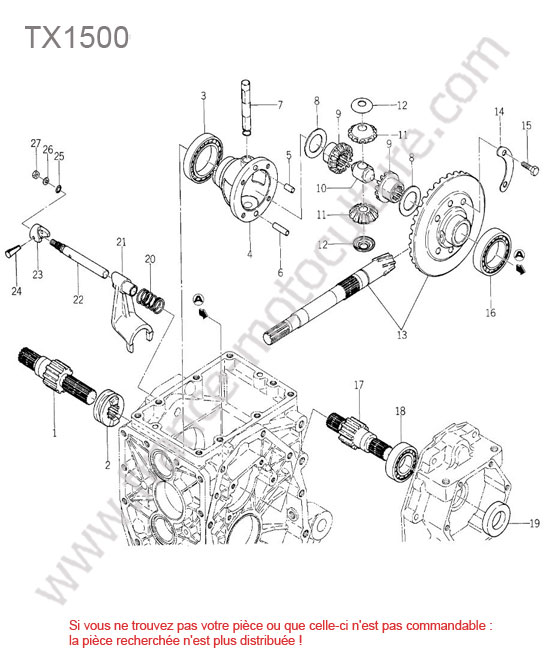 Differentiel arriere ISEKI TX1500