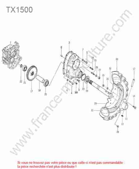 ISEKI - TX1500 : Pont arriere