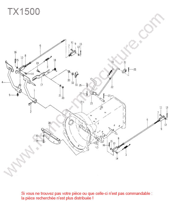 Commande frein ISEKI TX1500