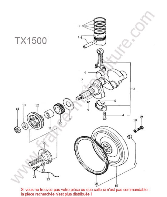 Piston  volant moteur ISEKI TX1500