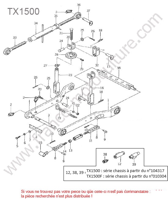 Attelage 3 points ISEKI TX1500