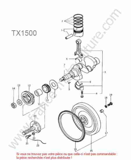 ISEKI - TX1500 : Piston  volant moteur