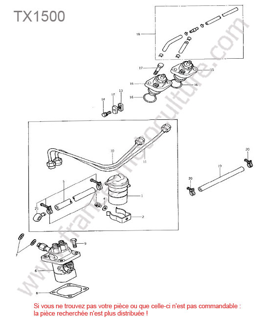 Circuit alimentation ISEKI TX1500