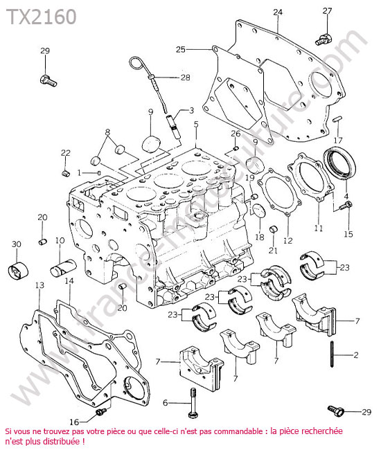 Bloc moteur ISEKI TX2160