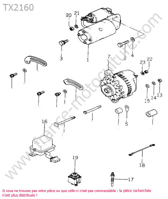 Electricite moteur ISEKI TX2160
