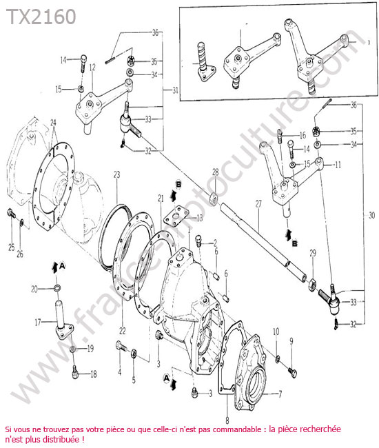 Rotule direction - fusee 4rm ISEKI TX2160