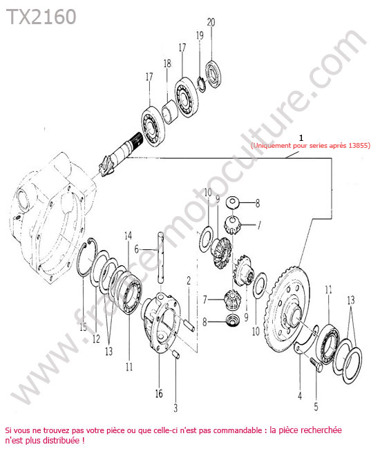 Differentiel avant ISEKI TX2160