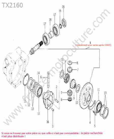 ISEKI - TX2160 : Differentiel avant