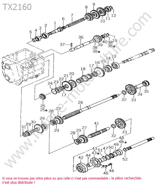 Pignons transmission ISEKI TX2160
