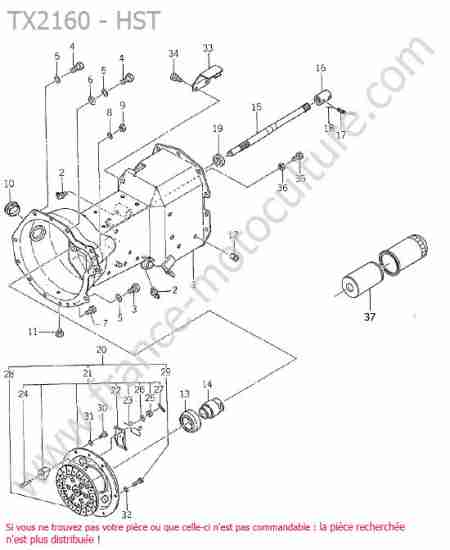 ISEKI - TX2160 : Pieces hst - hydrostatique