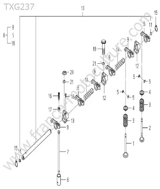 Soupape / culbuteurs ISEKI TXG237