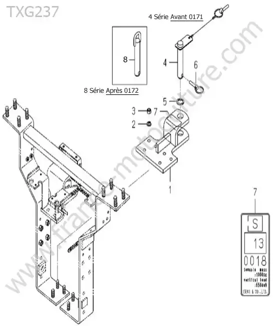 Attelage arriere ISEKI TXG237