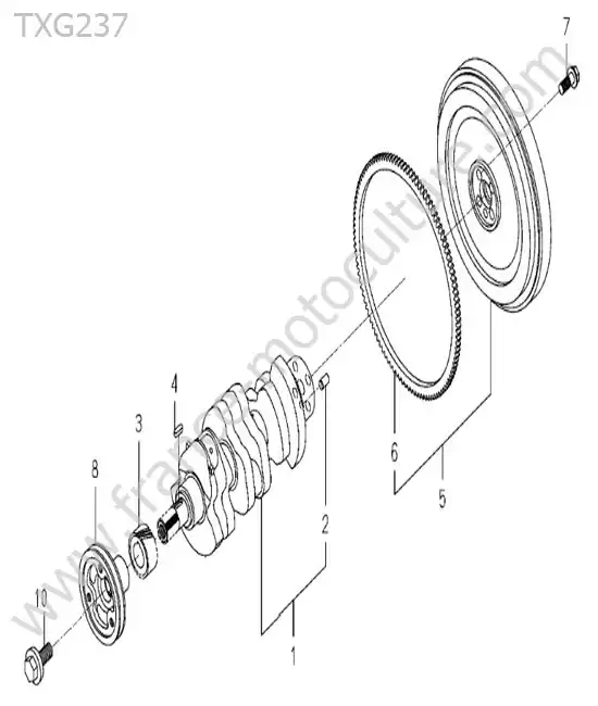 Vilebrequin / volant moteur ISEKI TXG237