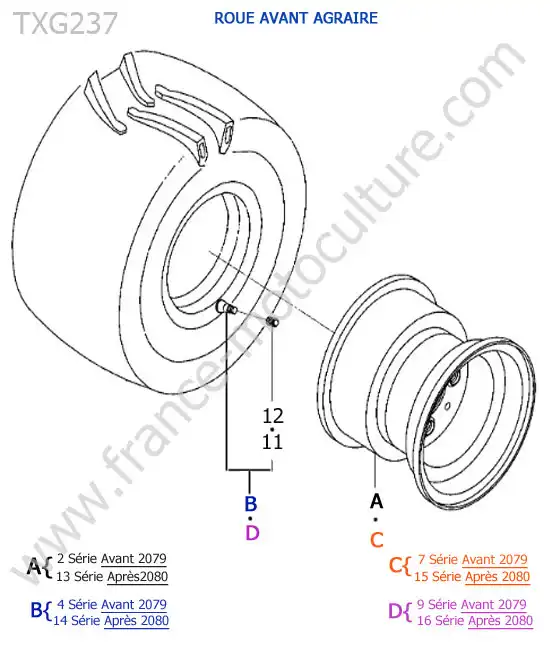 Roue avant agraire ISEKI TXG237