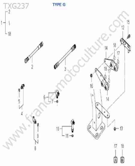 ISEKI - TXG237 : Sortie hydraulique (type g)