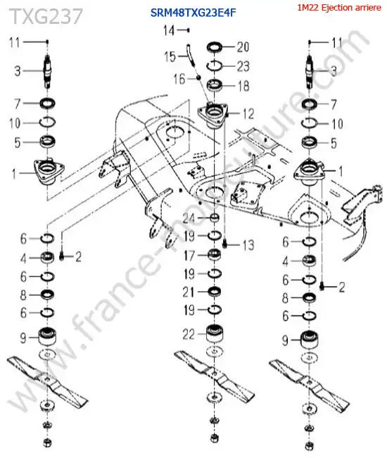 SRm48txg23 / palier de lame ISEKI TXG237