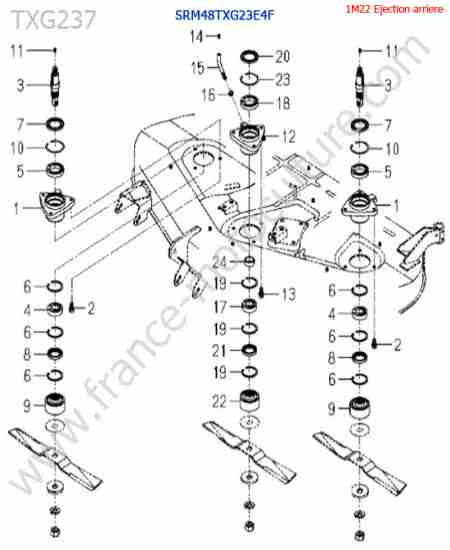 ISEKI - TXG237 : SRm48txg23 / palier de lame