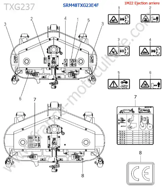 SRm48txg23 / etiquettes ISEKI TXG237