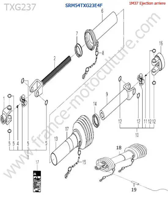 SRm54txg23 / cardan ISEKI TXG237