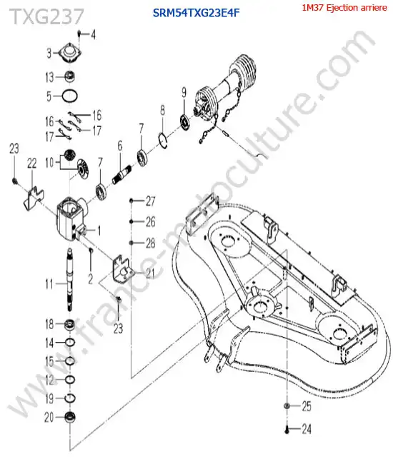 SRm54txg23 / renvoi angle ISEKI TXG237