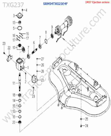 ISEKI - TXG237 : SRm54txg23 / renvoi angle