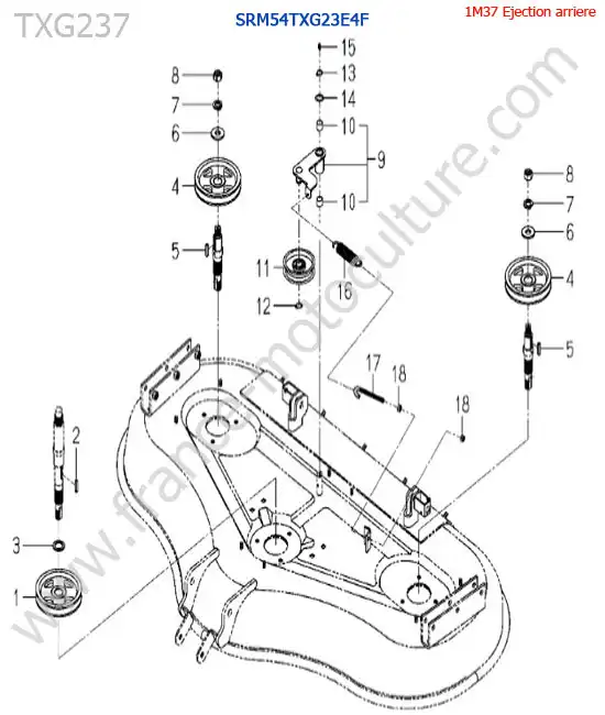 SRm54txg23 / poulies ISEKI TXG237