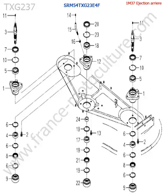 SRm54txg23 / palier de lame ISEKI TXG237