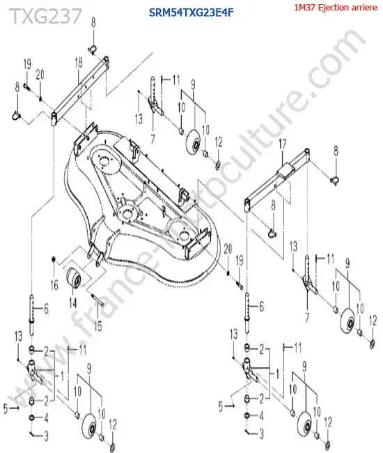 SRm54txg23 / roue plateau ISEKI TXG237