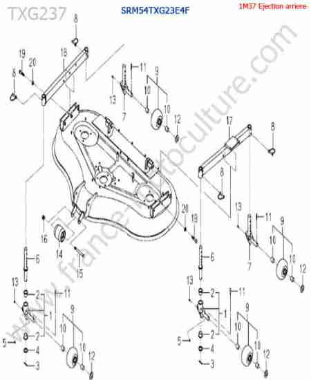 ISEKI - TXG237 : SRm54txg23 / roue plateau