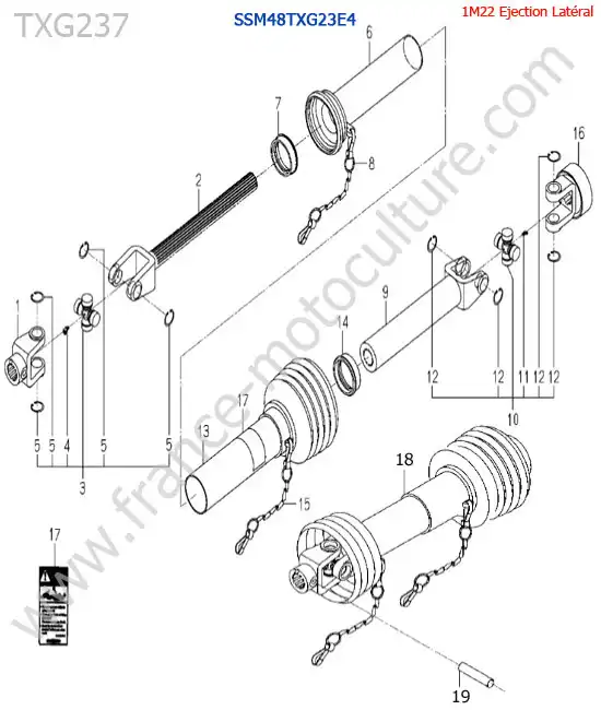 SSm48txg23 / cardan ISEKI TXG237
