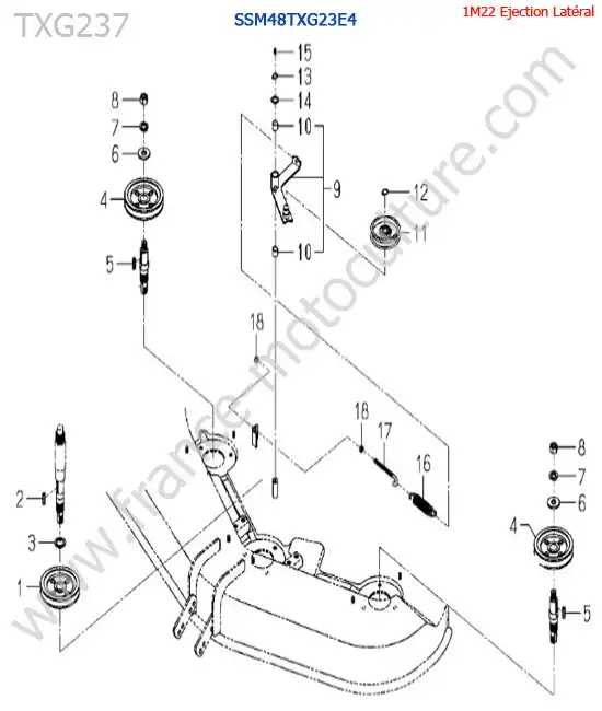 SSm48txg23 / poulies ISEKI TXG237