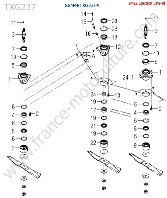 SSm48txg23 / palier lame ISEKI TXG237
