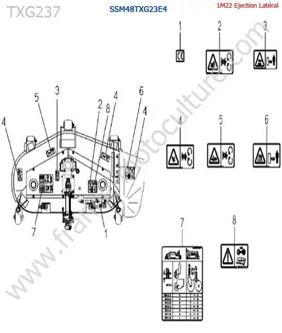 SSm48txg23 / etiquettes ISEKI TXG237