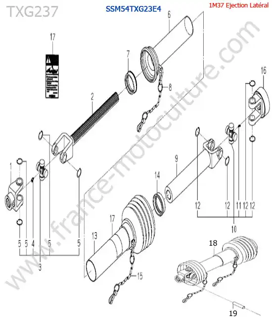 SSm54txg23 / cardan ISEKI TXG237
