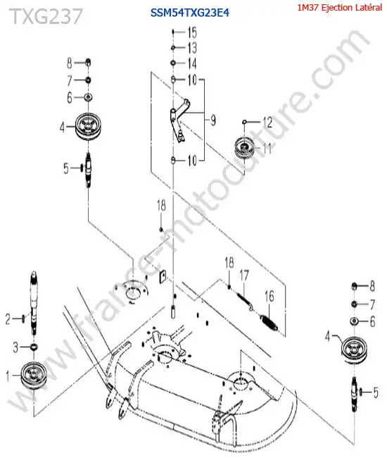 SSm54txg23 / poulies ISEKI TXG237