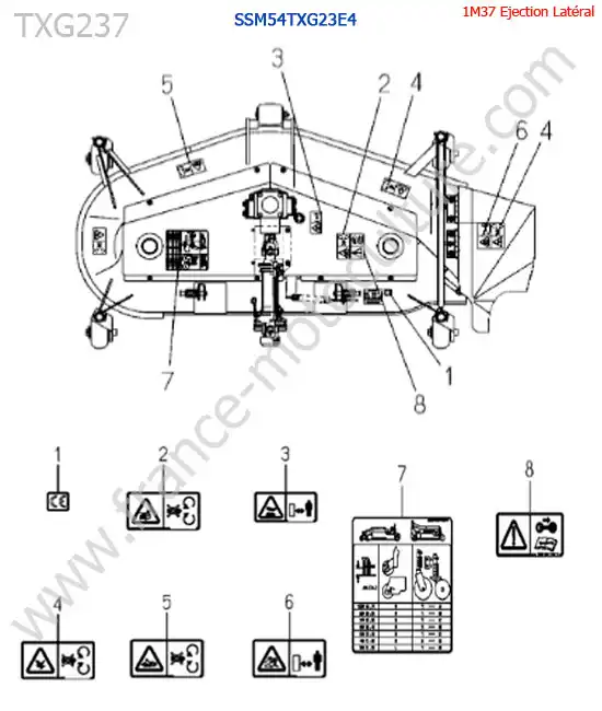 SSm54txg23 / etiquettes ISEKI TXG237
