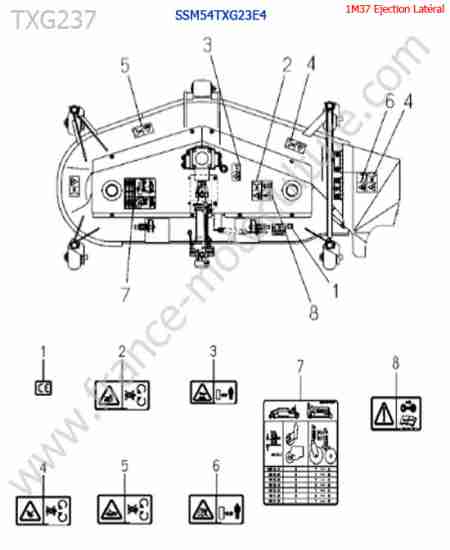 ISEKI - TXG237 : SSm54txg23 / etiquettes