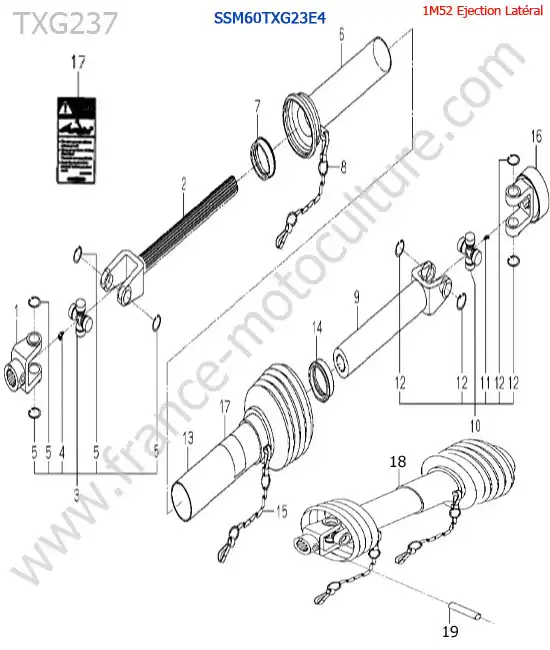 SSm60txg23 / cardan ISEKI TXG237