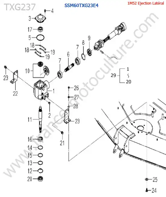SSm60txg23 / renvoi angle ISEKI TXG237