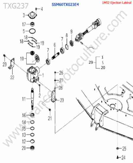 ISEKI - TXG237 : SSm60txg23 / renvoi angle