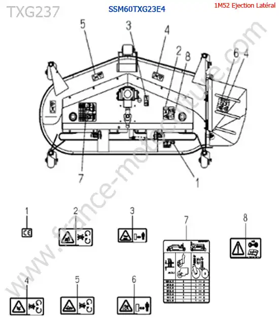 SSm60txg23 / etiquettes ISEKI TXG237