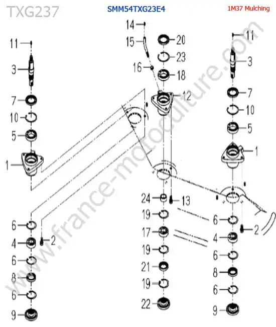 SMm54txg23 / palier ISEKI TXG237