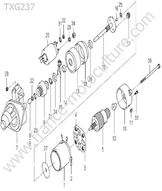 Demarreur (details) ISEKI TXG237