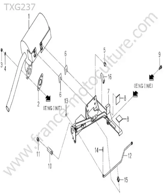 Echappement ISEKI TXG237