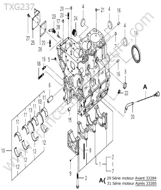 Bloc moteur ISEKI TXG237