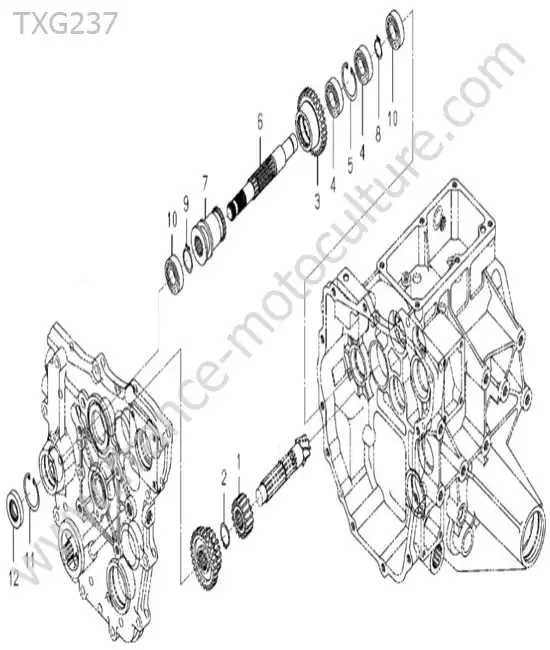 Arbre 4 roues ISEKI TXG237